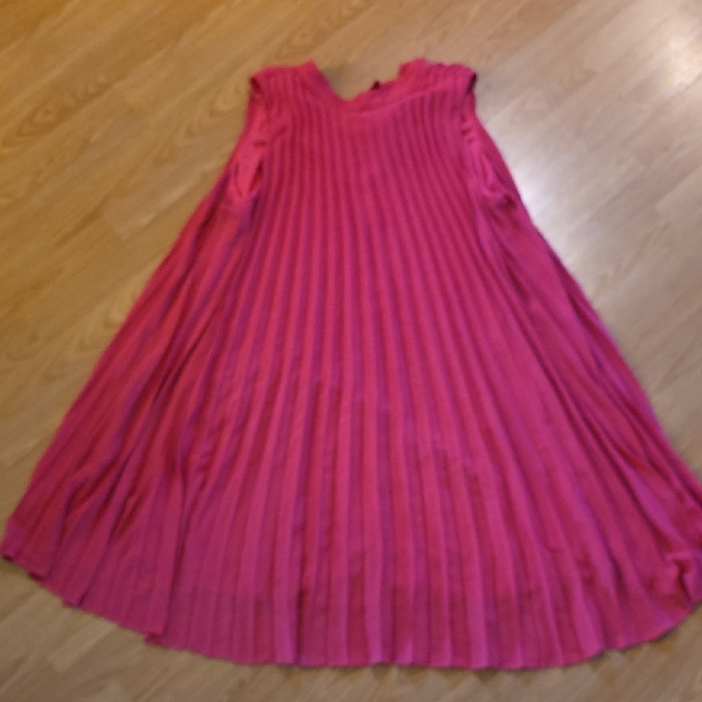Soprano Vibrant Pink Trapeze Dress W/Tie Neck Size 3X